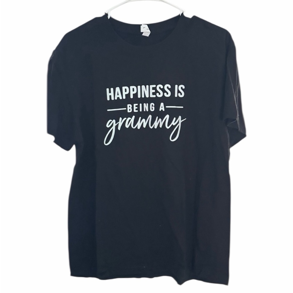 Black Tee “Happiness is Being a Grammy” - Size Large - Pre-Loved - PTP 21”